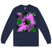 Navy halloween spider green leopard seamless pattern Long Sleeve Tee - BundleAndBundleShop