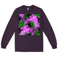 Plum halloween spider green leopard seamless pattern Long Sleeve Tee - BundleAndBundleShop