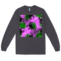 Smoke halloween spider green leopard seamless pattern Long Sleeve Tee - BundleAndBundleShop