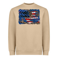 Mushroom Leopard glitter American flag 4th of july Heavyweight Sweatshirt - CowGirlArtShop