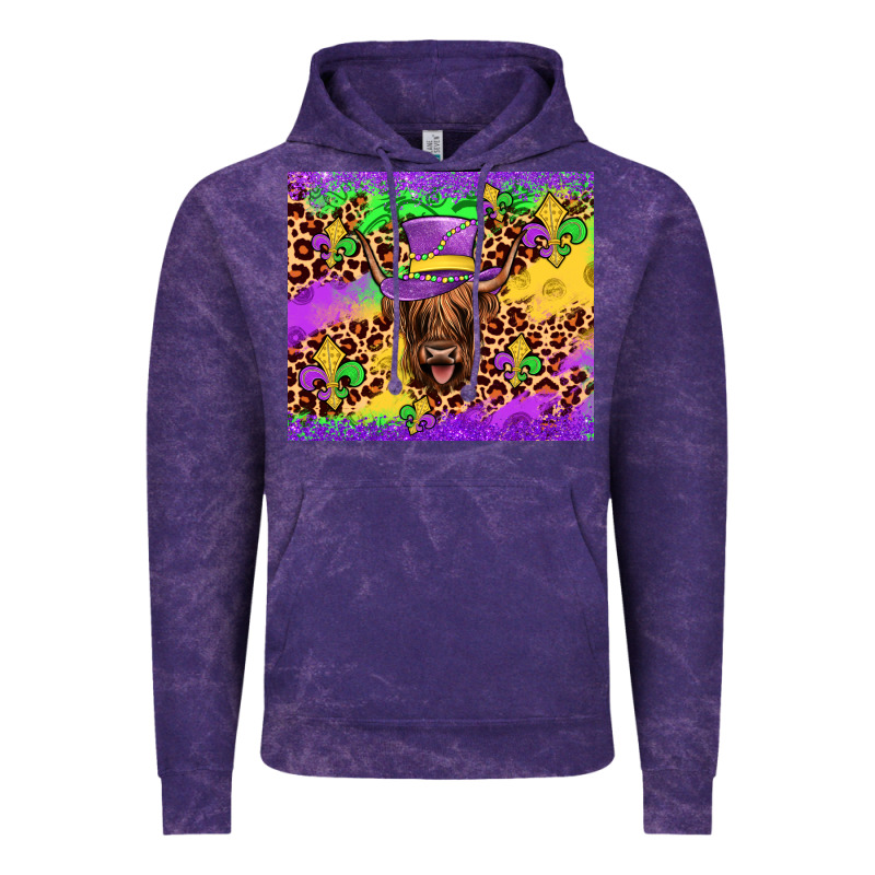Highland Cow Mardi Gras Tumbler Vintage Hoodie by JahusDesignShop | Teevron
