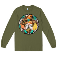 Army Green fall gnomes round earrings 1 Long Sleeve Tee - Artiststas