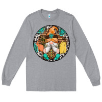 Heather Grey fall gnomes round earrings 1 Long Sleeve Tee - Artiststas