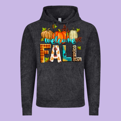 Welcome Fall Vintage Hoodie Designed By Zillion Design Studio