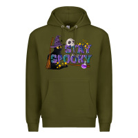 Army Green Stay Spooky With Black Cat Premium Hoodie - LillyAllenDesigns