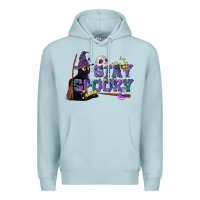 Blue Mist Stay Spooky With Black Cat Premium Hoodie - LillyAllenDesigns