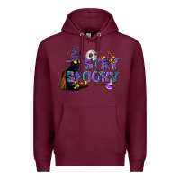 Burgundy Stay Spooky With Black Cat Premium Hoodie - LillyAllenDesigns