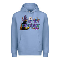 Colony Blue Stay Spooky With Black Cat Premium Hoodie - LillyAllenDesigns