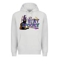 Dove Grey Stay Spooky With Black Cat Premium Hoodie - LillyAllenDesigns