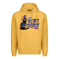 Mustard Stay Spooky With Black Cat Premium Hoodie - LillyAllenDesigns