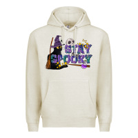 Oatmeal Heather Stay Spooky With Black Cat Premium Hoodie - LillyAllenDesigns