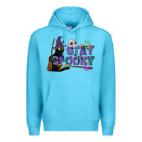 Ocean Blue Stay Spooky With Black Cat Premium Hoodie - LillyAllenDesigns