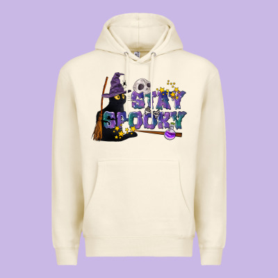 Stay Spooky With Black Cat Premium Hoodie Designed By Lillyallendesigns
