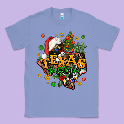 Texas Christmas Classic Tee Designed By Adodesignshop