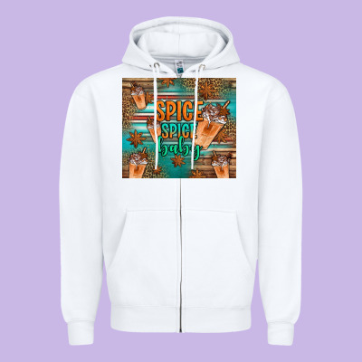 Spice Spice Baby Pumpkin Spice Latte Zipper Hoodie Designed By Jasminsmagicworld