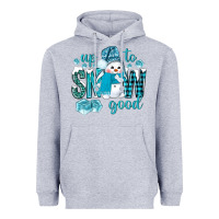 Heather Grey up to snow good and cute snowman Heavyweight Hoodie - NancyCooperArtShop