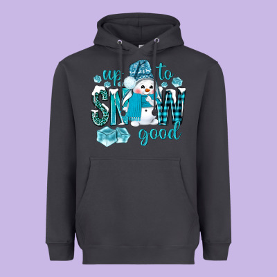 Up To Snow Good And Cute Snowman Heavyweight Hoodie Designed By Nancycooperartshop
