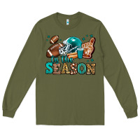 Army Green tis the season american football Long Sleeve Tee - Jasminsmagicworld