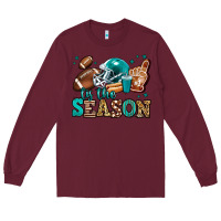 Burgundy tis the season american football Long Sleeve Tee - Jasminsmagicworld