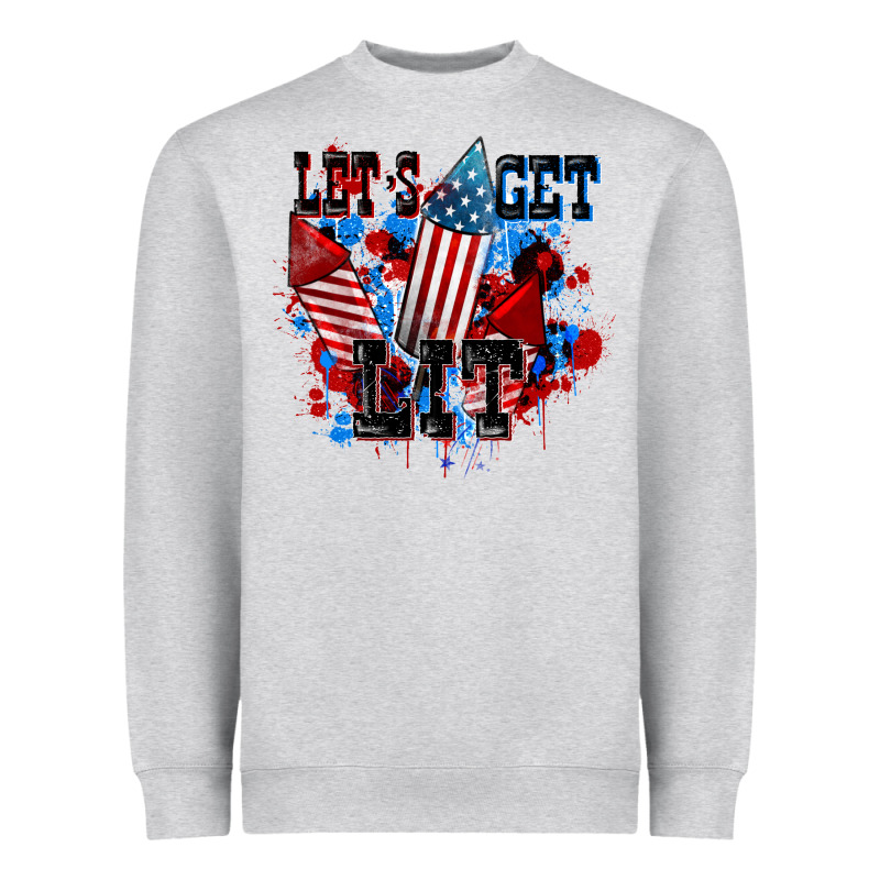Let's Get Lit 4th Of July Heavyweight Sweatshirt by CowGirlArtShop | Teevron