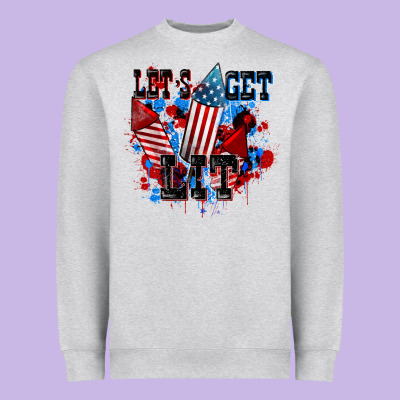 Let's Get Lit 4th Of July Heavyweight Sweatshirt Designed By Cowgirlartshop