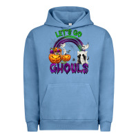 Pigment Pebble Blue Let's Go Ghouls Urban Hoodie - texasbilliewilder