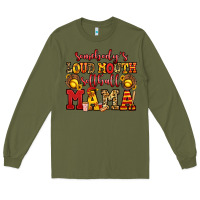 Army Green somebody's loud mouth softball mama Long Sleeve Tee - Jasminsmagicworld