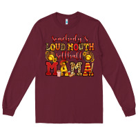 Burgundy somebody's loud mouth softball mama Long Sleeve Tee - Jasminsmagicworld