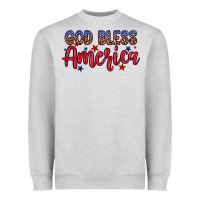 Heather Grey God bless America Heavyweight Sweatshirt - Neo Western