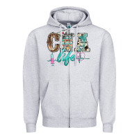 Heather Grey western nurse cna life Zipper Hoodie - BarkalooDesign
