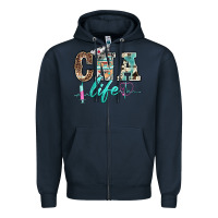 Navy western nurse cna life Zipper Hoodie - BarkalooDesign