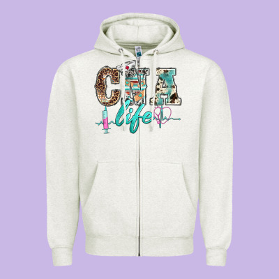 Western Nurse Cna Life Zipper Hoodie Designed By Barkaloodesign