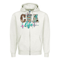 Oatmeal Heather western nurse cna life Zipper Hoodie - BarkalooDesign