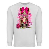 Dove Grey valentines day horse with sunglasses Premium Sweatshirt - NancyCooperArtShop
