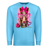Ocean Blue valentines day horse with sunglasses Premium Sweatshirt - NancyCooperArtShop