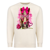 Sandshell valentines day horse with sunglasses Premium Sweatshirt - NancyCooperArtShop