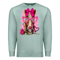 Seafoam valentines day horse with sunglasses Premium Sweatshirt - NancyCooperArtShop