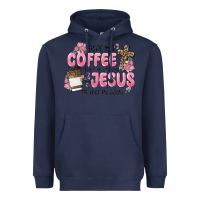 Navy give me coffee jesus Heavyweight Hoodie - MaliasSmallBusiness