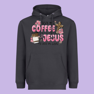 Give Me Coffee Jesus Heavyweight Hoodie Designed By Maliassmallbusiness