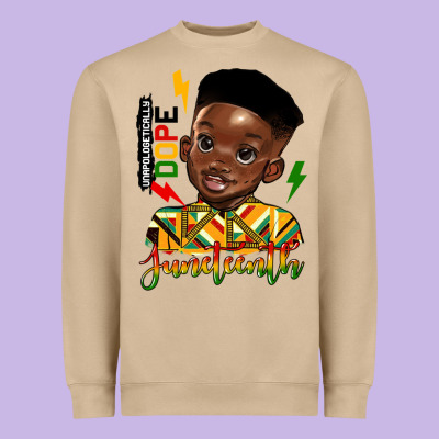 Juneteenth Black Boy Heavyweight Sweatshirt Designed By Hra Design Shop