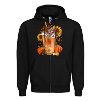 Black pumpkin spice ice latte Zipper Hoodie - Jasminsmagicworld