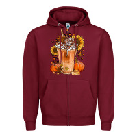 Burgundy pumpkin spice ice latte Zipper Hoodie - Jasminsmagicworld