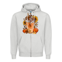 Dove Grey pumpkin spice ice latte Zipper Hoodie - Jasminsmagicworld