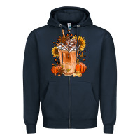 Navy pumpkin spice ice latte Zipper Hoodie - Jasminsmagicworld