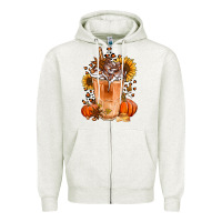 Oatmeal Heather pumpkin spice ice latte Zipper Hoodie - Jasminsmagicworld