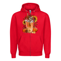 Red pumpkin spice ice latte Zipper Hoodie - Jasminsmagicworld