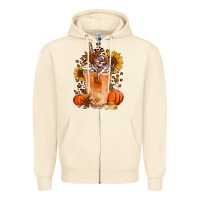 Sandshell pumpkin spice ice latte Zipper Hoodie - Jasminsmagicworld