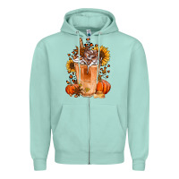 Seafoam pumpkin spice ice latte Zipper Hoodie - Jasminsmagicworld