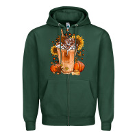 Sports Green pumpkin spice ice latte Zipper Hoodie - Jasminsmagicworld