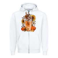 White pumpkin spice ice latte Zipper Hoodie - Jasminsmagicworld
